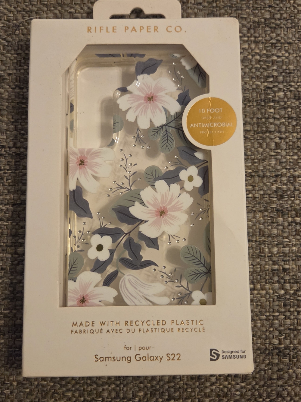 Rifle Paper Co. Floral Clear Case for Samsung Galaxy S22 - Pink Floral